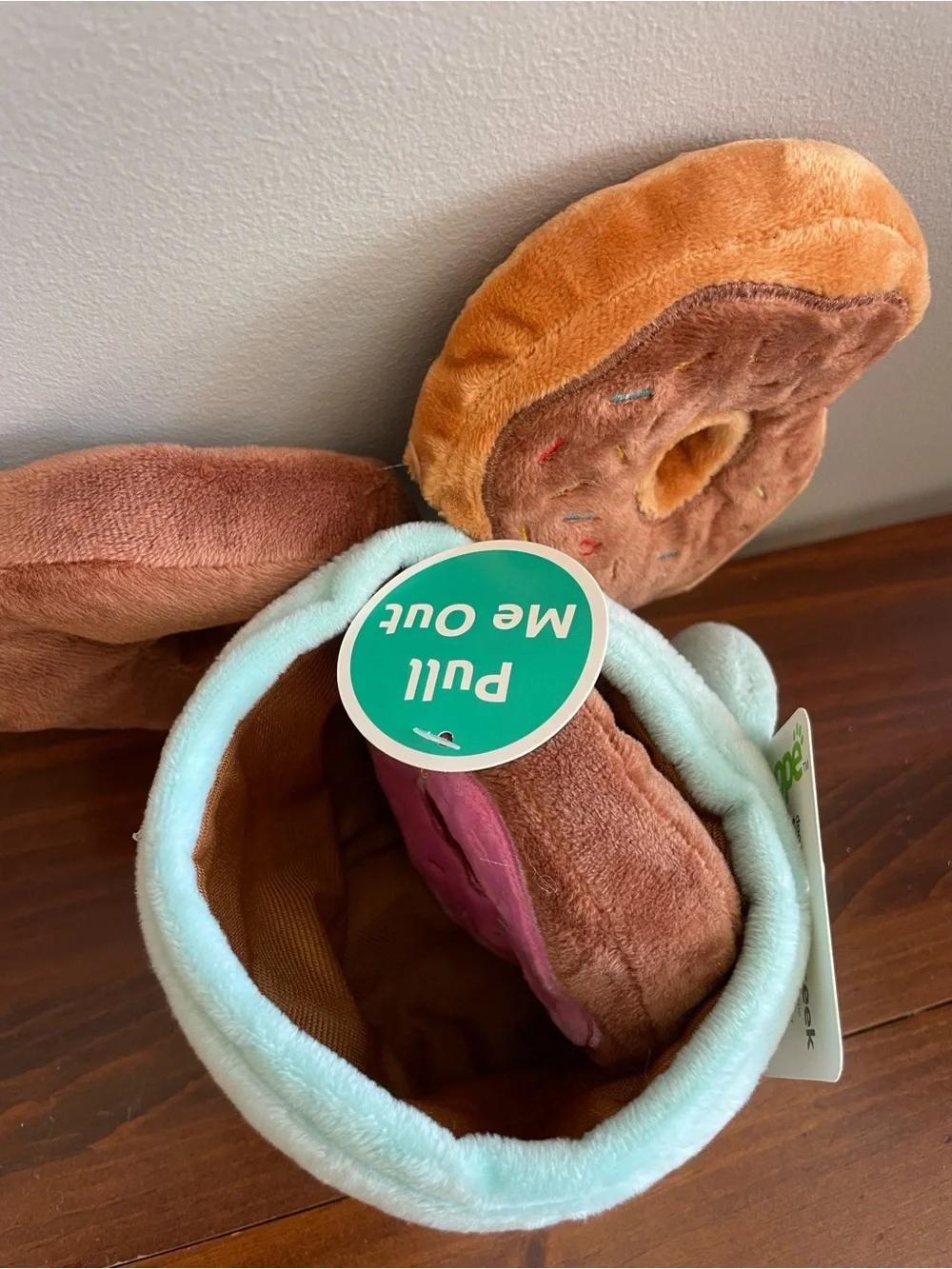 New Dog-Gone Donuts Plush Hide & Seek Dog Toy - Light Blue